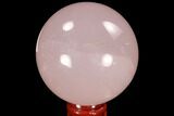 Polished Rose Quartz Sphere - Madagascar #93009-1